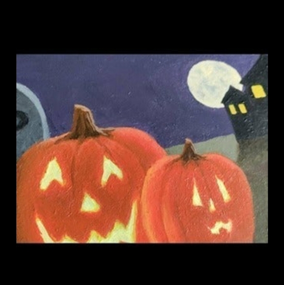 🎃🍁NEW Halloween Autumn Haunted House Wall Decoration/Picture/Pai… - Picture 8 of 12